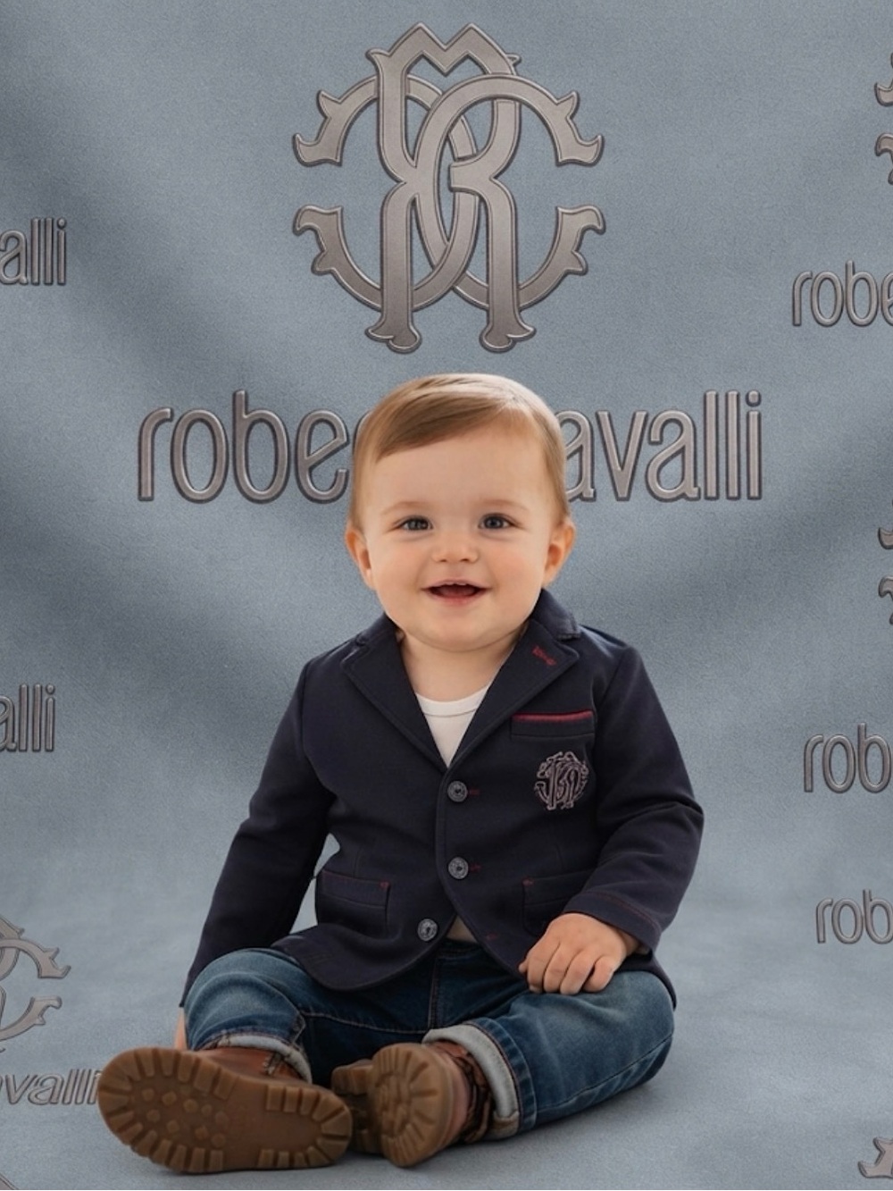 New authentic Roberto Cavalli designer boys signature soft blazer jacket sz 2T